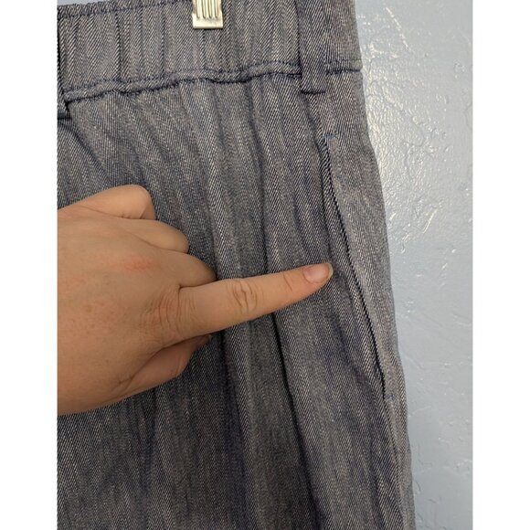 Lane Bryant Womens Straight Fit Chambray Pants Size 24 pockets Classic - Picture 3 of 12